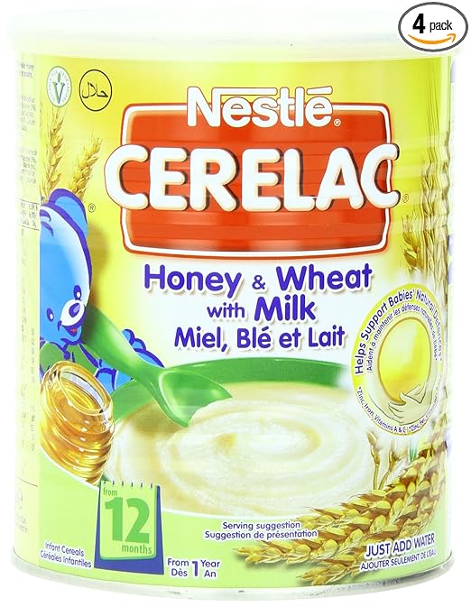 Nestle Cerelac, Honey and Wheat with Milk (From 12 Months), 14.11-Ounce Cans (Pack of 4)