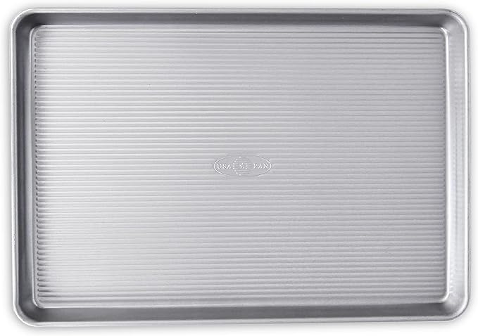 USA Pan Bakeware Half Sheet Pan, Warp Resistant Nonstick Baking Pan, Made in the USA from Aluminized Steel 17 1/4 x12 1/4 x1