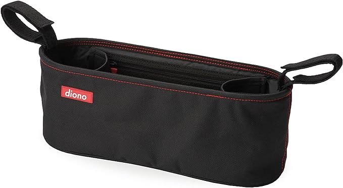 Diono Buggy Buddy Universal Stroller Organizer with Cup Holders, Secure Attachment, Zippered Pockets, Safe & Secure, Black