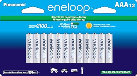 Eneloop NiMh Rechargeable Batteries, 12-Pack for Cameras, Digital Devices, Game Controllers, RC Cars