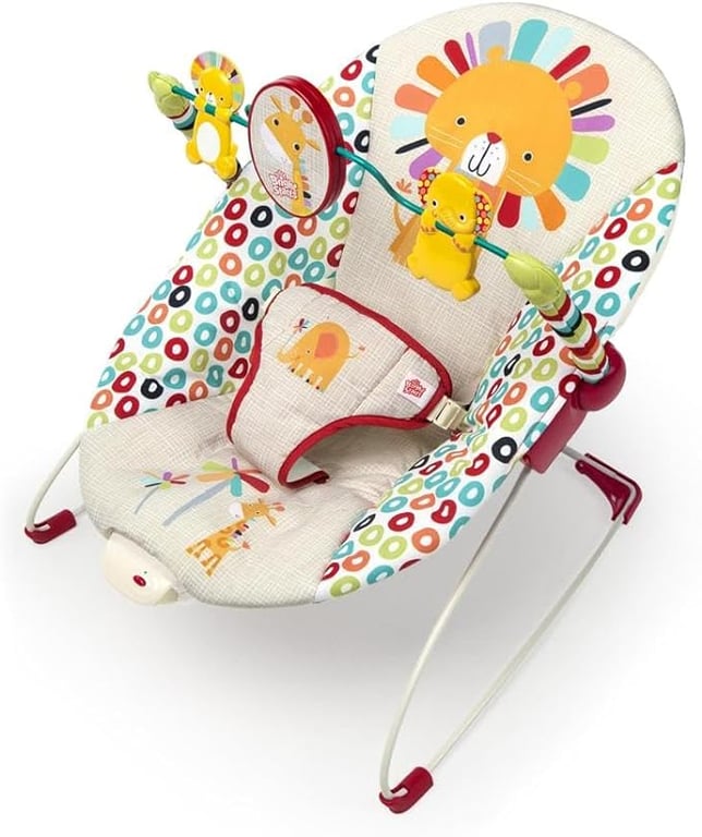 Bright Starts Portable Baby Bouncer Soothing Vibrations Infant Seat with Removable -Toy Bar, 0-6 Months 6-20 lbs (Playful Pinwheels)