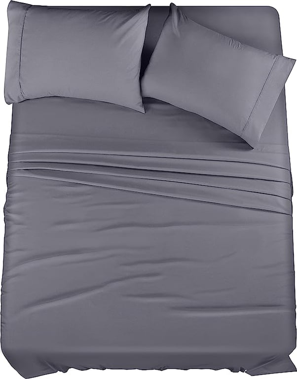 Utopia Bedding Queen Bed Sheets Set - 4 Piece Bedding - Brushed Microfiber - Shrinkage and Fade Resistant - Easy Care (Queen, Grey)