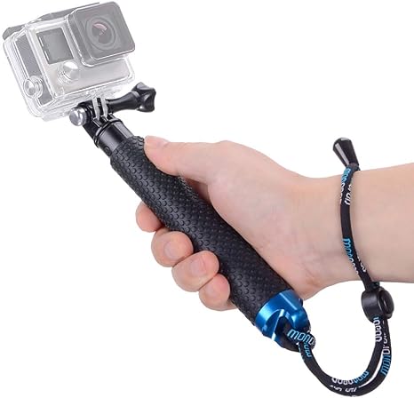 Vicdozia 19'' Extension Selfie Stick, Portable Hand Grip Waterproof Handheld Monopod Adjustable Pole Compatible with GoPro Hero 12 11 10 9 8 7 6 5 AKASO SJCAM DJI OSMO and More Sports Cameras