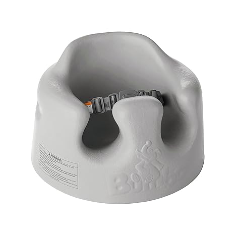 Bumbo Infant Floor Seat Baby Sit up Chair, Baby Sitting Support for 3-12 Months with 3 Point Adjustable Safety Harness & Rounded Backrest, Cool Gray