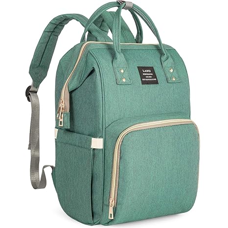 Jewelvwatchro Diaper Backpack, Large Capacity Baby Bag, Multi-Function Travel Backpack Nappy Bags, Nursing Bag, Fashion Mummy, Roomy Waterproof for Baby Care, Stylish and Durable (Green)