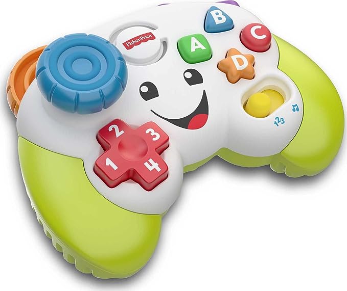Fisher-Price Laugh & Learn Baby & Toddler Toy Game & Learn Controller Pretend Video Game with Music Lights & Activities Ages 6+ Months​