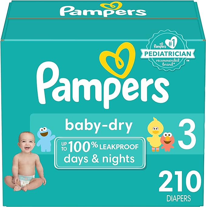 Pampers Baby Dry Diapers - Size 3, 210 Count, Absorbent Disposable Diapers