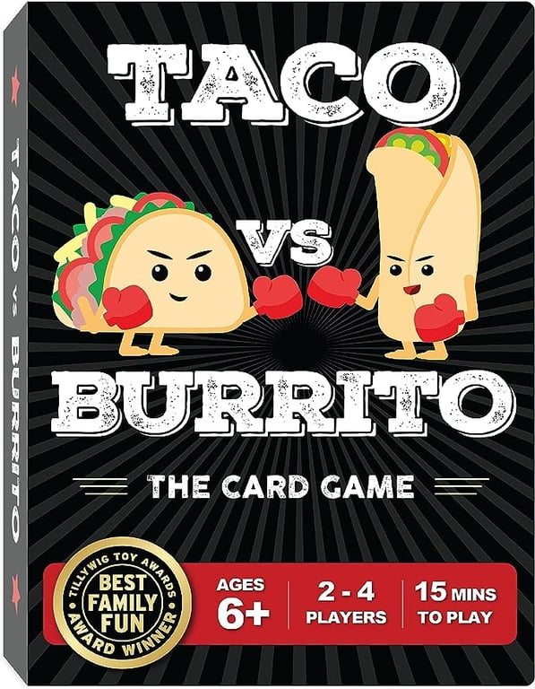 Taco vs Burrito Family Board Games for Kids 6-8, 8-12 & Up - Fun Travel Family Card Games for Kids and Adults, Gifts for 7, 8, 9 and 10 Year Old Boys and Girls