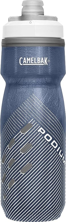 CamelBak Podium Chill Insulated Bike Water Bottle - Easy Squeeze Bottle - Fits Most Bike Cages - 21oz, Navy Perforated