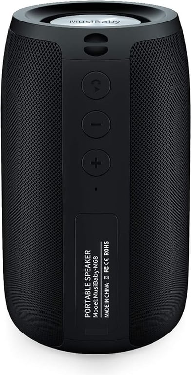 Bluetooth Speaker,MusiBaby Speaker,Outdoor,Wireless,Waterproof,Portable Speaker,Dual Pairing,Bluetooth 5.0,Loud Stereo,Booming Bass,1500 Mins Playtime Wireless Speaker for Home,iPhone,Party,Gifts(Blk)