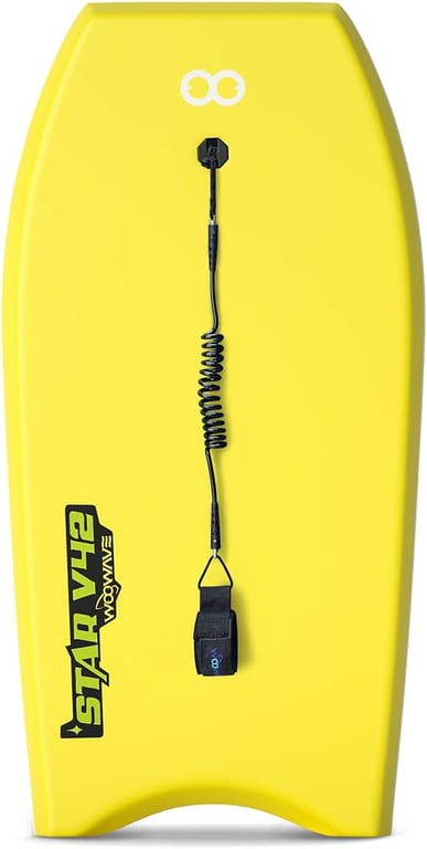 WOOWAVE Bodyboard 33-inch/37-inch/42-inch Premium IXPE Body Board with Coiled Wrist Leash, Super Lightweight EPS Core and HDPE Slick Bottom, Perfect Surfing for Kids Teens and Adults