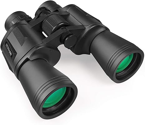 20x50 Binoculars for Adults High Powered, Military Compact HD Professional/Daily Waterproof Binoculars Telescope for Bird Watching Travel Hunting Football Games Stargazing with Carrying Case and Strap
