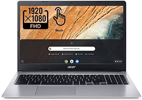 Acer 2022 Chromebook 315 15.6" Full HD 1080p IPS Touchscreen Laptop PC, Intel Celeron N4020 Dual-Core Processor, 4GB DDR4 RAM, 64GB eMMC, Webcam, WiFi, 12 Hrs Battery Life, Chrome OS, Silver