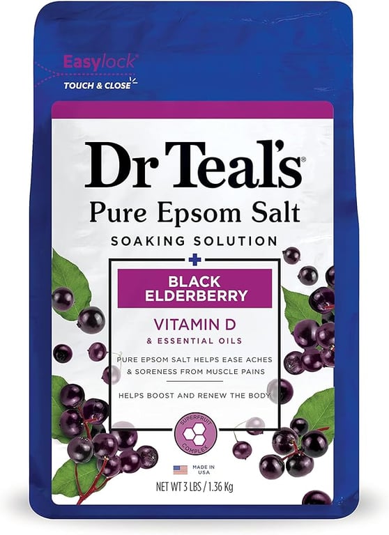 Dr Teal's Salt Soak with Pure Epsom Salt, Elderberry, 3 lbs