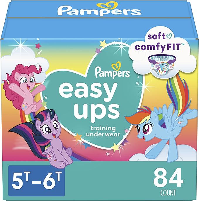 Pampers Easy Ups Girls & Boys Potty Training Pants - Size 5T-6T, 84 Count, Training Underwear