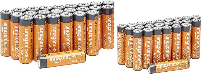 Amazon Basics AA & AAA High-Performance Alkaline Batteries Value Pack - 24 Double AA Batteries and 24 Triple AAA Batteries (48 Count)