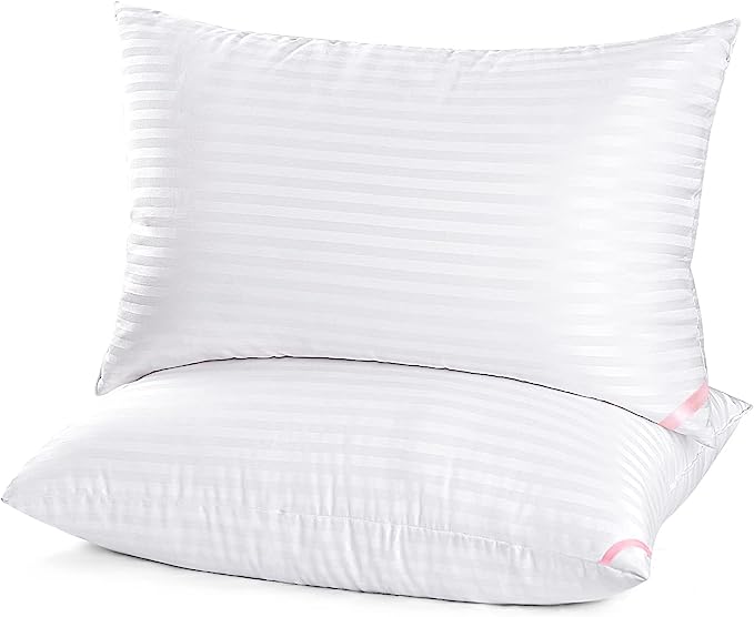 EIUE Hotel Collection Bed Pillows for Sleeping 2 Pack Queen Size，Pillows for Side and Back Sleepers,Super Soft Down Alternative Microfiber Filled Pillows,20 x 30 Inches