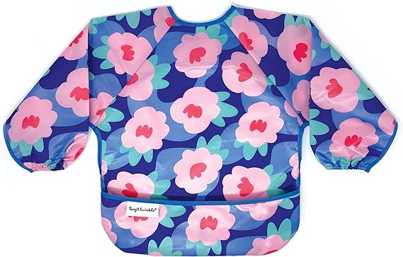 Tiny Twinkle Mess Proof Baby Bib, Full Sleeve Bib Outfit, Waterproof Bib for Toddlers, Machine Washable, Tug Proof Closure
