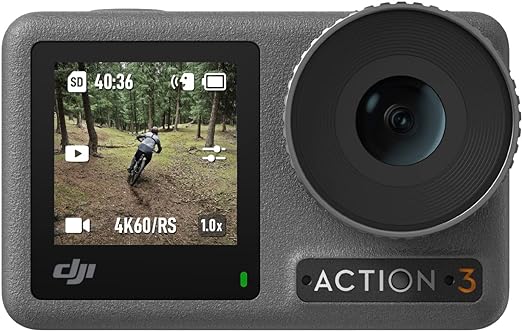 DJI Osmo Action 3 Standard Combo, Waterproof Action Camera with 4K HDR & Super-Wide FOV, 10-Bit Color Depth, HorizonSteady, Cold Resistant & Long-Lasting, Vlogging Camera for YouTube