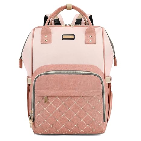 Diaper Bag Backpack, Diaper Bags For Baby Girls Boys, Baby Bags For Moms Dads, Baby Nappy Changing Bag With Insulated Pockets,Multi-Functional Waterproof Backpack With Stroller Straps -Pink light pink