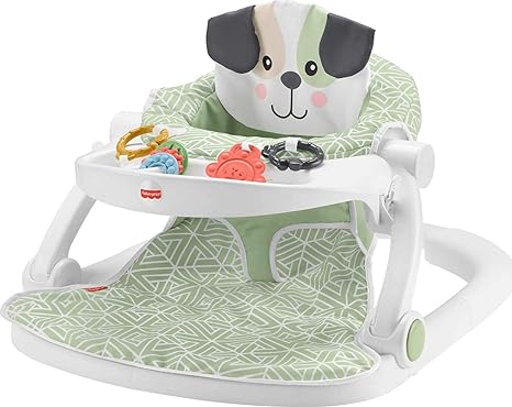 Fisher-Price Baby Portable Chair Sit-Me-Up Floor Seat with Snack Tray and Developmental Toys, Puppy Perfection (Amazon Exclusive)