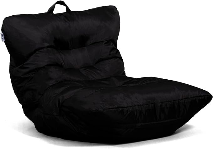 Big Joe Roma Bean Bag Chair, Black Smartmax, Durable Polyester Nylon Blend, 3 feet
