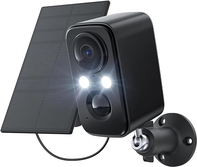 IHOXTX Security Cameras Wireless Outdoor, Flood Light Solar Cameras for Home Security, Home Camera with Color Night Vision, PIR Human Detection, 2-Way Talk, IP66 Waterproof, SD Card/Cloud Storage
