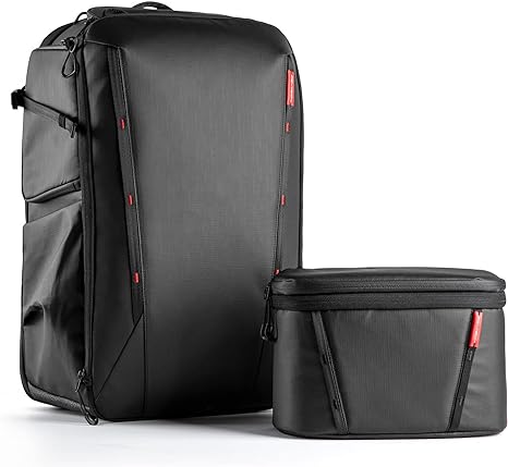 PGYTECH OneMo 2 35L-45L Camera Backpack with Shoulder Bag for 17" Laptop, Waterproof DSLR Backpack for Canon/Nikon/Sony, Drone Backpack for DJI Mini 3 Pro/Mavic 3/ FPV, Black