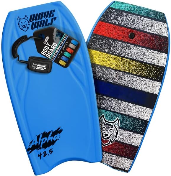 WAVEWOLF Moon Rider Grip Master Series Body Board - 33" to 41" Lightweight EPS Core Body Boards, Boogie Boards for Beach Kids, Bodyboard for Surfing Kids and Boogie Board