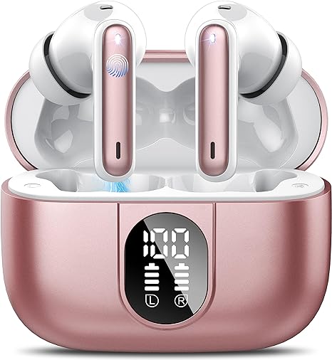 Csasan Wireless Earbuds, 2023 Bluetooth Headphones 5.3 HiFi Stereo Earphones, 40H Playtime in-Ear Earbud, Bluetooth Earbud with Dual Mic Call, IP7 Waterproof Earphones Sport Headset for iOS