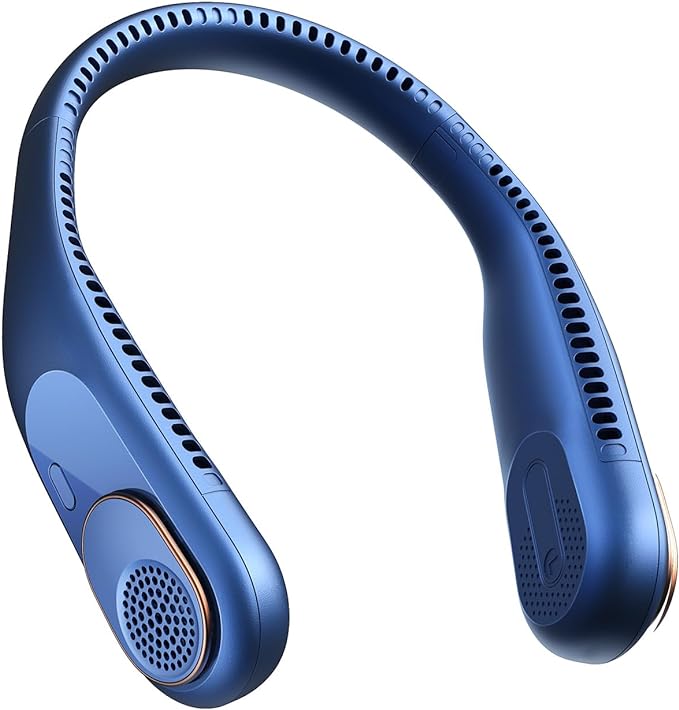 SWEETFULL Portable Neck Fan 360° Cooling Bladeless Personal Fan | No Hair Twisting - 4000mAh USB Rechargeable Wearable Fan for Travel, Birthday Gifts for Men, Women, Mom, and Dad