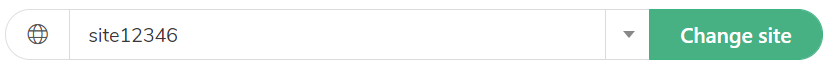 Portal screenshot: Drop-down box from which users select the site reference to view and manage.