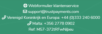 Screenshot van de voettekst op de MyST aanmeldpagina, inclusief onze contactgegevens en het referentienummer voor de huidige sessie.