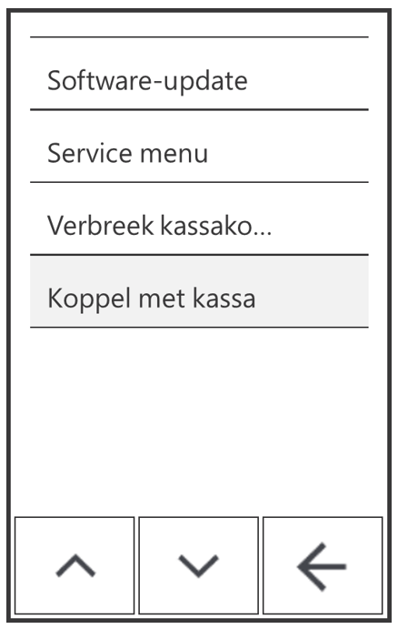 Het POS-menu wordt weergegeven met "Koppelen met POS" gemarkeerd.