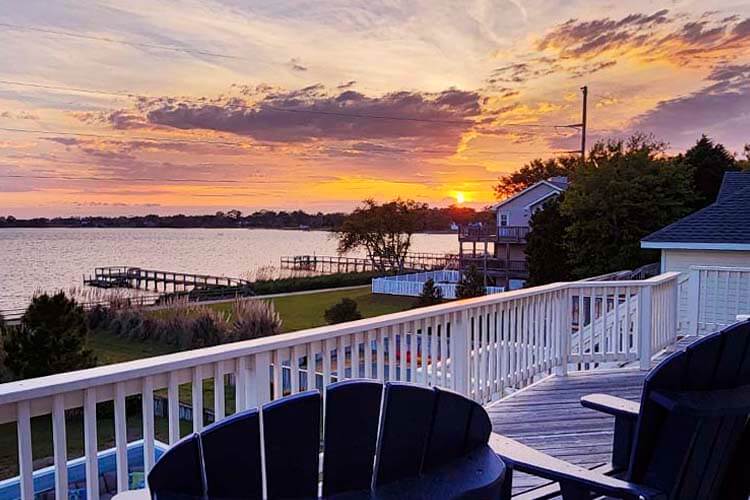 2nd Floor Deck Sound View at Sunset