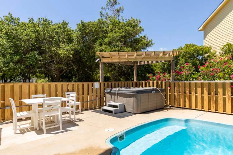 Poolside Seating & Hot Tub