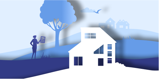 Valuer surveyor outside house illustration