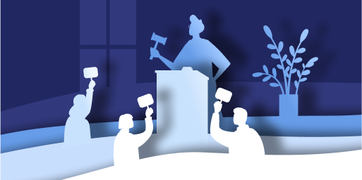 Property auction illustration