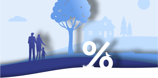 Couple outside home they are remortgaging illustration