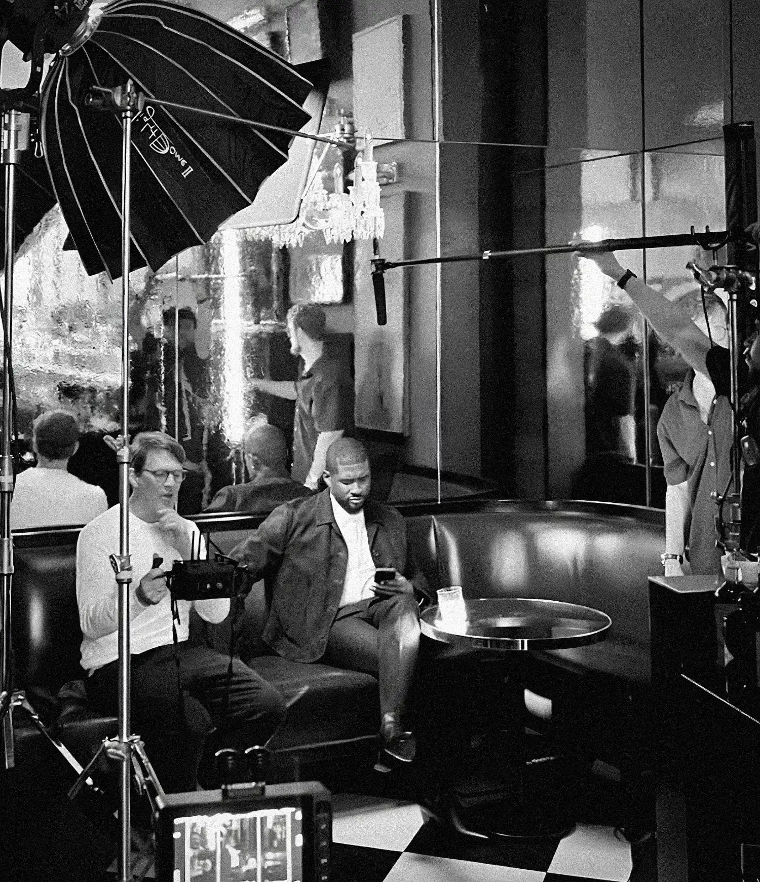 Boatman Media on set during the Baccarat x Usher shoot