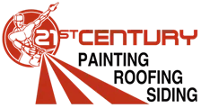 This is an image from 21st Century Painting Roofing & Siding of Austin, located in Texas. The logo for 21st Century Painting Roofing & Siding of Austin features bold red text with a circular emblem and radiating lines.
