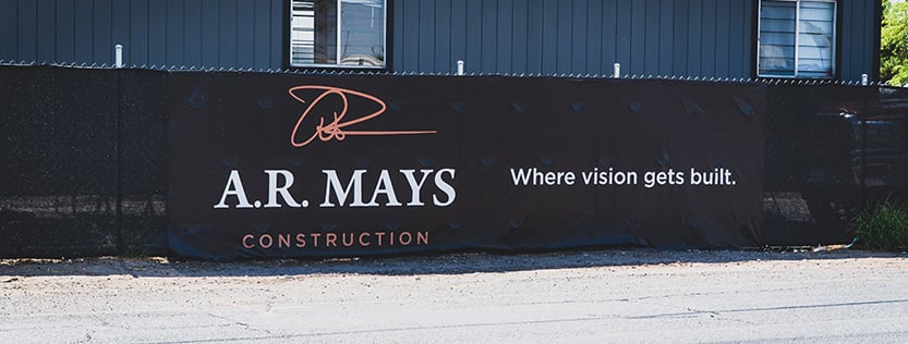 Printed fence wrap for AR Mays Construction