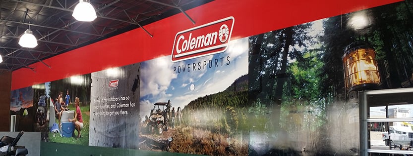 large printed wall mural graphic for coleman powersports.