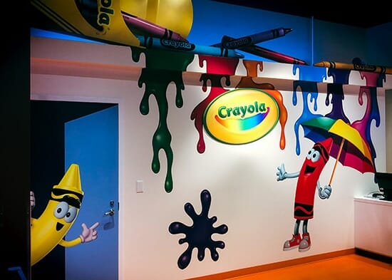 Full color printed wall mural at The Crayola Experience