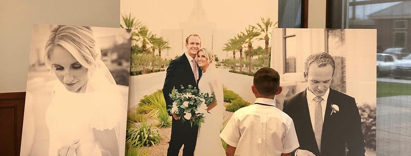 Life size wedding photos printed on foamcore