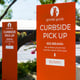 Printed parking signage for Bunny Curbside Pickup