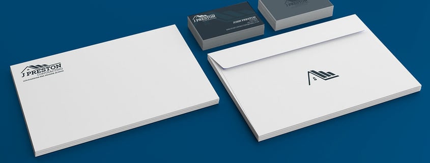 Examples of printed stationery for J Preston Contracting