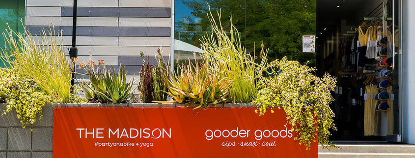 Printed storefront signage for Gooder Goods