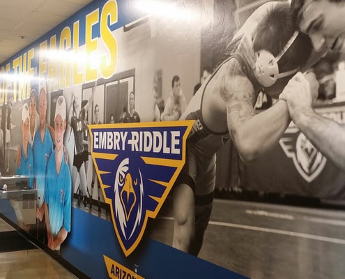 Large printed wall graphics for Embry Riddle