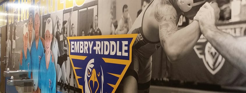 Large printed wall graphics for Embry Riddle